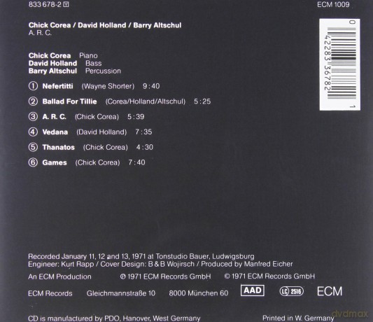 Chick Corea, Dave Holland, Barry Altschul: A.R.C. [CD]