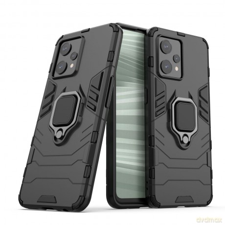 Ring Armor pancerne hybrydowe etui pokrowiec + magnetyczny uchwyt Realme 9 Pro + (9 Pro Plus) czarny