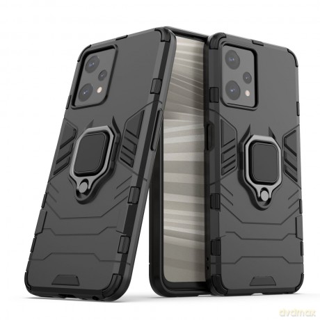 Ring Armor pancerne hybrydowe etui pokrowiec + magnetyczny uchwyt Realme 9 Pro czarny