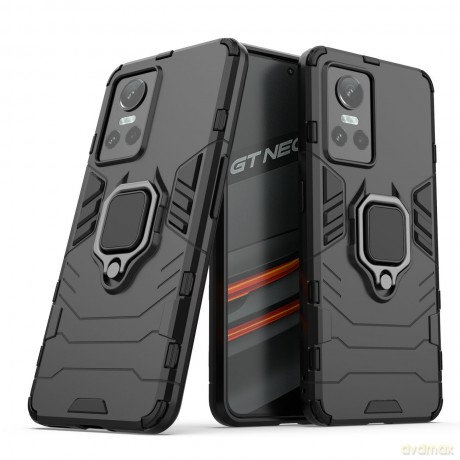 Ring Armor pancerne hybrydowe etui pokrowiec + magnetyczny uchwyt Realme GT Neo 3 czarny