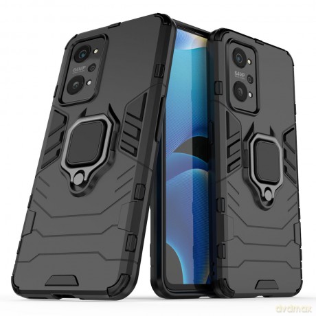 Ring Armor pancerne hybrydowe etui pokrowiec + magnetyczny uchwyt Realme GT Neo2 czarny
