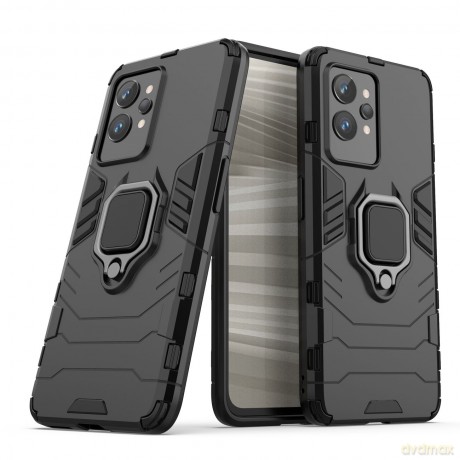 Ring Armor pancerne hybrydowe etui pokrowiec + magnetyczny uchwyt Realme GT2 Pro czarny