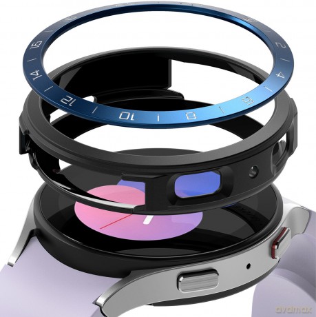 Ringke Air Sports+Bezel 2w1 etui ze stalową ramką do Samsung Galaxy Watch 5 40mm pokrowiec na kopertę czarno-niebieski (GW4-40-12_AS02)