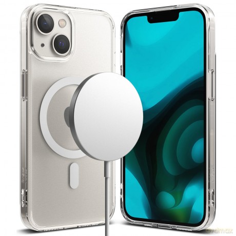 Ringke Fusion Magnetic magnetyczne sztywne etui z żelową ramką do iPhone 14 półprzezroczysty (FMGM633E52) (kompatybilne z MagSafe)