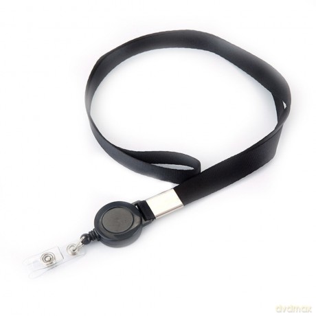 Smycz Easy Pull zawieszka skipass etui na kartę czarny
