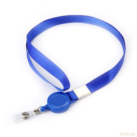 Smycz Easy Pull zawieszka skipass etui na kartę niebieska
