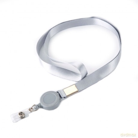 Smycz Easy Pull zawieszka skipass etui na kartę szara