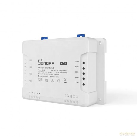 Sonoff inteligentny 4-kanałowy przekaźnik przełącznik prądu Wi-Fi biały (4CHR3)
