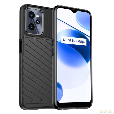 Thunder Case elastyczne pancerne etui pokrowiec Realme C35 czarny