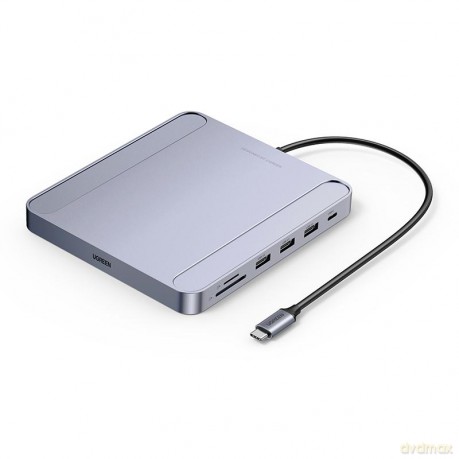 Ugreen HUB USB Typu C - 3 x USB Typ A 3.1 Gen 1 + SD/TF + RJ45 szary (CM522 60378)