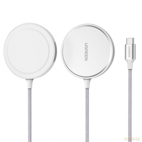 Ugreen ładowarka bezprzewodowa 15W MagSafe srebrny (80661 CD284)