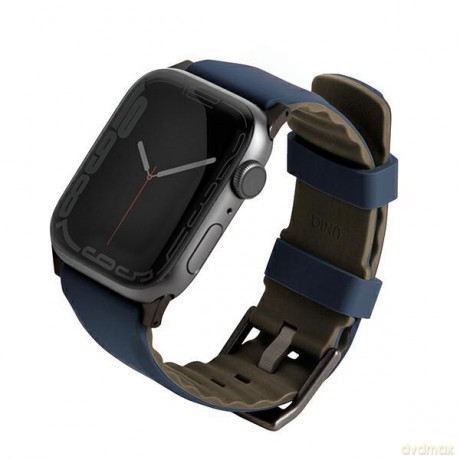 UNIQ pasek Linus Apple Watch Series 4/5/6/7/8/SE/SE2/Ultra 42/44/45mm. Airosoft Silicone niebieski/nautical blue