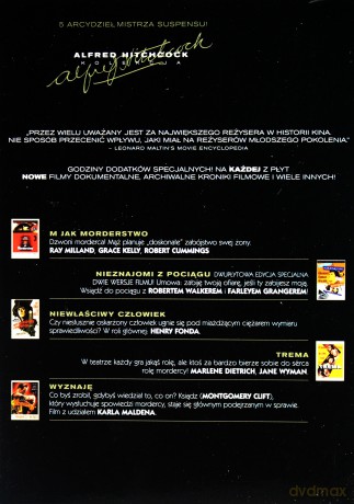 Alfred Hitchcock Kolekcja: Niewłaściwy człowiek / Wyznaję / Trema / M jak Morderstwo / Nieznajomi z pociągu [BOX] [5DVD]