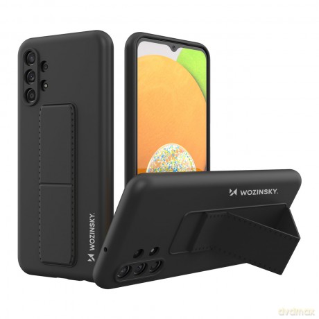 Wozinsky Kickstand Case silikonowe etui z podstawką etui Samsung Galaxy A23 czarne