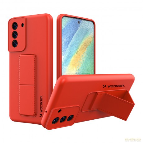 Wozinsky Kickstand Case silikonowe etui z podstawką etui Samsung Galaxy S21 FE czerwone