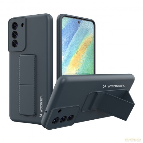 Wozinsky Kickstand Case silikonowe etui z podstawką etui Samsung Galaxy S21 FE granatowe
