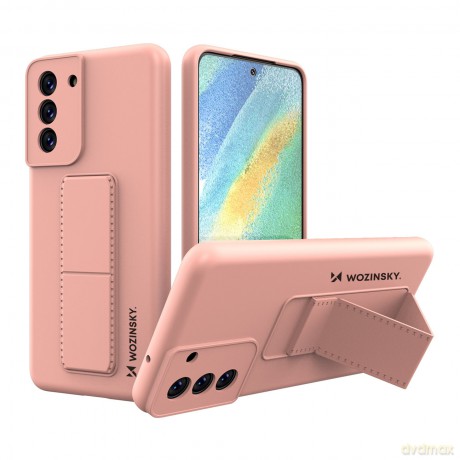Wozinsky Kickstand Case silikonowe etui z podstawką etui Samsung Galaxy S21 FE różowe