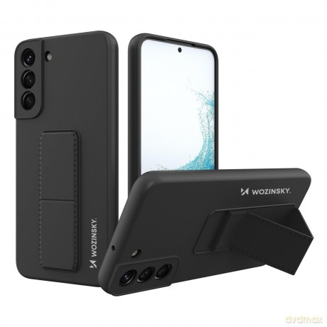 Wozinsky Kickstand Case silikonowe etui z podstawką etui Samsung Galaxy S22 czarne
