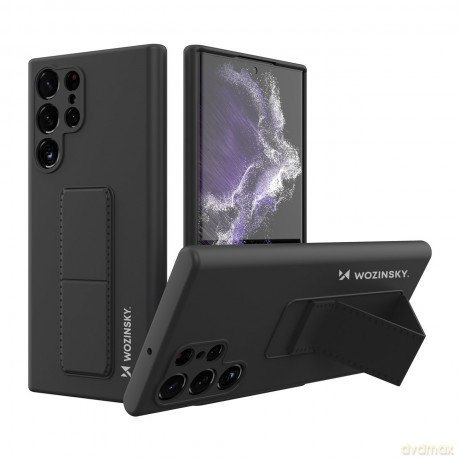 Wozinsky Kickstand Case silikonowe etui z podstawką etui Samsung Galaxy S22 Ultra czarny