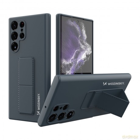 Wozinsky Kickstand Case silikonowe etui z podstawką etui Samsung Galaxy S22 Ultra granatowe