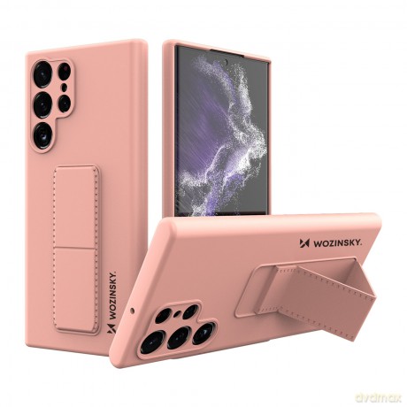 Wozinsky Kickstand Case silikonowe etui z podstawką etui Samsung Galaxy S22 Ultra różowe