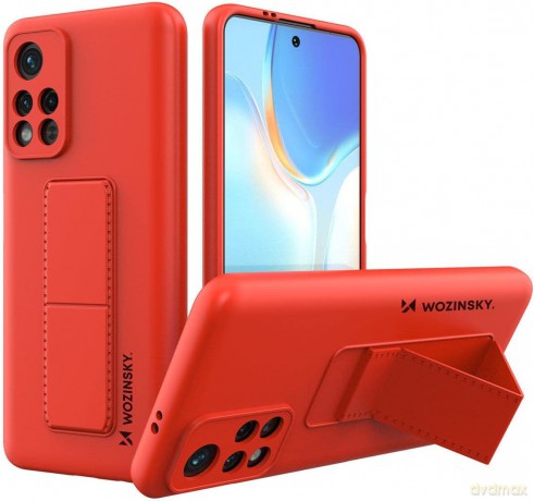 Wozinsky Kickstand Case silikonowe etui z podstawką etui Xiaomi Redmi 10 czerwone