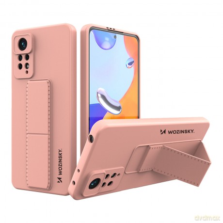 Wozinsky Kickstand Case silikonowe etui z podstawką etui Xiaomi Redmi Note 11 Pro różowe