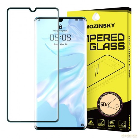Wozinsky super wytrzymałe szkło hartowane 5D Full Glue na cały ekran z ramką Huawei P30 Pro czarny