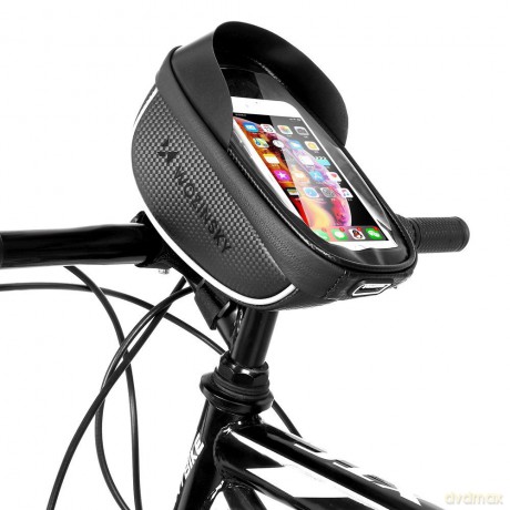 Wozinsky torba rowerowa na kierownicę z etui na telefon 1 l czarna (WBB16BK)