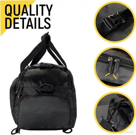 Wozinsky torba sportowa podróżna plecak bagaż podręczny torba 40x20x25 cm do samolotu czarny (WSB-B01)