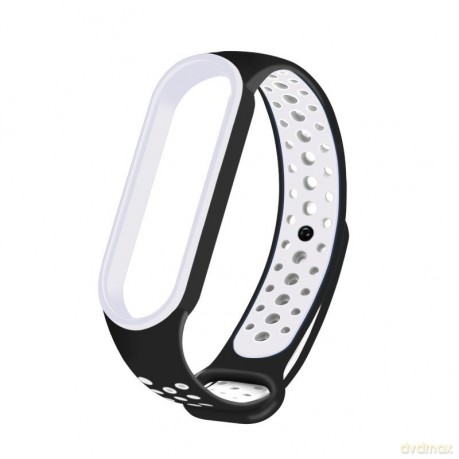 Zamienna silikonowa opaska pasek do Xiaomi Mi Band 5 Dots czarno-biały