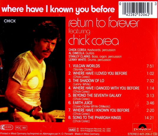 Chick Corea: Where Have I Known You Before [CD]