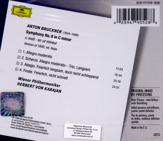 Herbert Von Karajan: Bruckner:Symphony 8 (Original Masters) [CD]