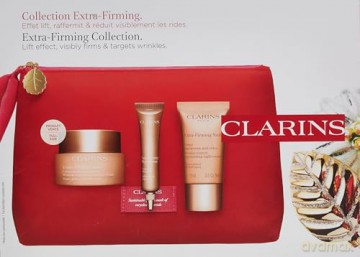 Clarins Skin care gift set with Extra Firming cosmetic bag