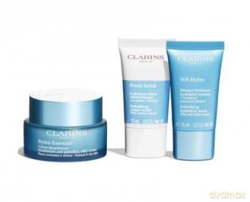 Clarins Skin care gift set with Hydra Essentiel cosmetic bag