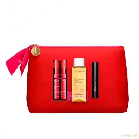 Clarins Skin care gift set with Total Eye Lift cosmetic bag