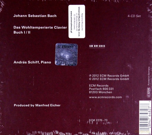 Andras Schiff: Bach: Das Wohltemperierte Clavier [4CD]
