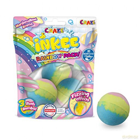 Craze Šumivá bomba do koupele Inkee Rainbow Multipack 3 ks