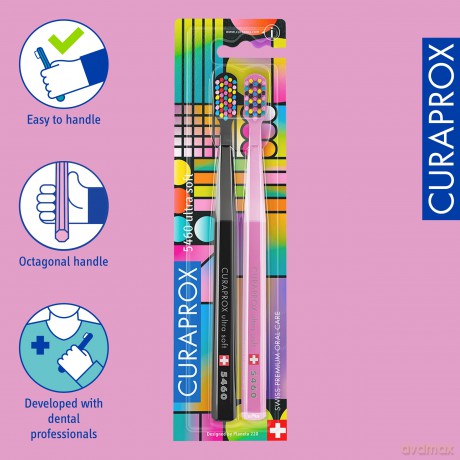 Curaprox Ultra fine toothbrush CS 5460 Duo 80`s Edition 2 pcs