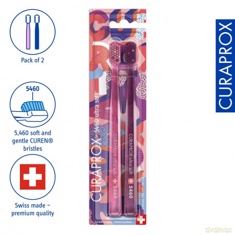 Curaprox Very fine toothbrush 5460 Ultra Soft Duo Fun Edition 2 pcs