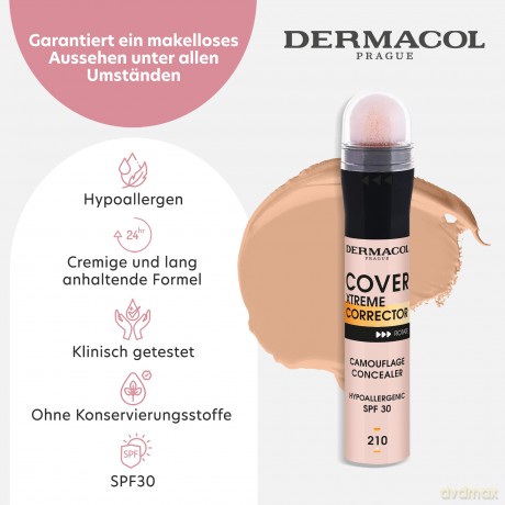 Dermacol Cover Xtreme SPF 30 (Camouflage Concealer) 8 g - Shade: 208