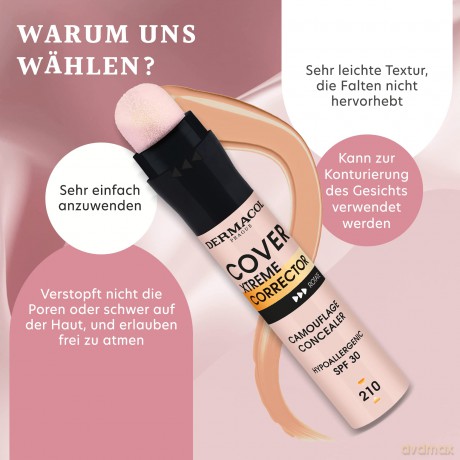 Dermacol Cover Xtreme SPF 30 (Camouflage Concealer) 8 g - Shade: 218