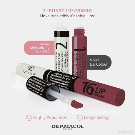Dermacol Long-lasting lip color and gloss 2in1 16h Lip Colour - Shade: 22