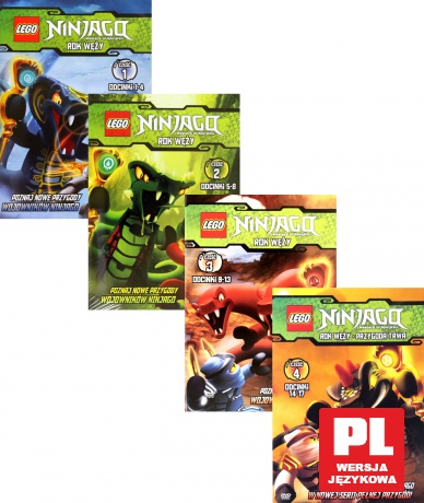 LEGO Ninjago Rok węży część 1+2+3+4 Pakiet [4DVD]
