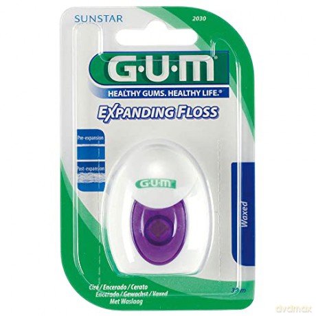 GUM Waxed dental floss with menthol Expanding Floss 30 m
