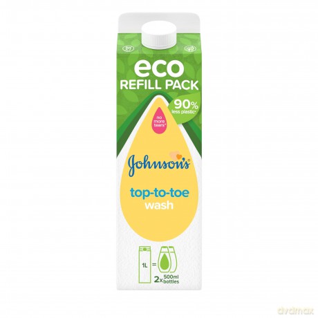 Johnson´s Washing gel for body and hair (Top-to-Toe Wash) - spare refill 1000 ml