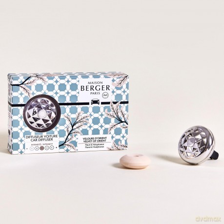 Maison Berger Paris Gift set car diffuser Adagio silver + velvet refill from Orient
