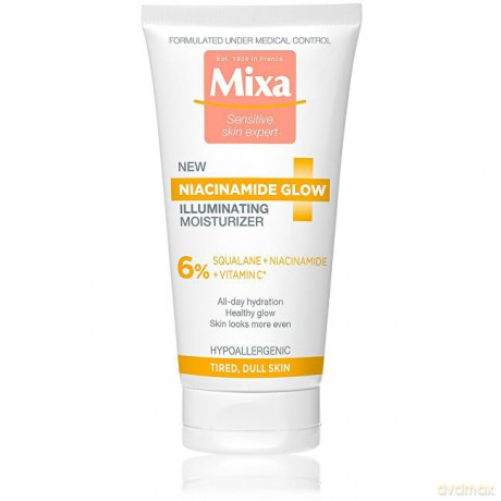 Mixa Brightening cream providing up to 24H hydration Niacinamide Glow 50 ml