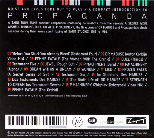 Propaganda: Noise And Girls Come Out To Play [CD]
