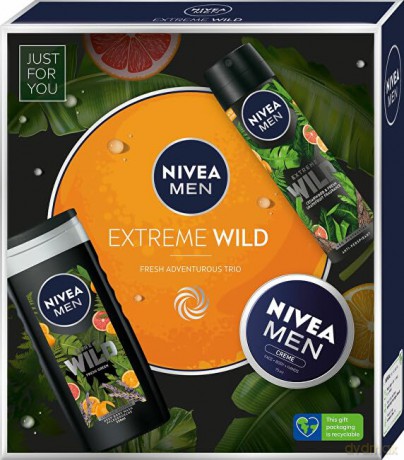 Nivea A gift set of a cosmetic trio with a masculine and fresh scent of Extreme Wild
